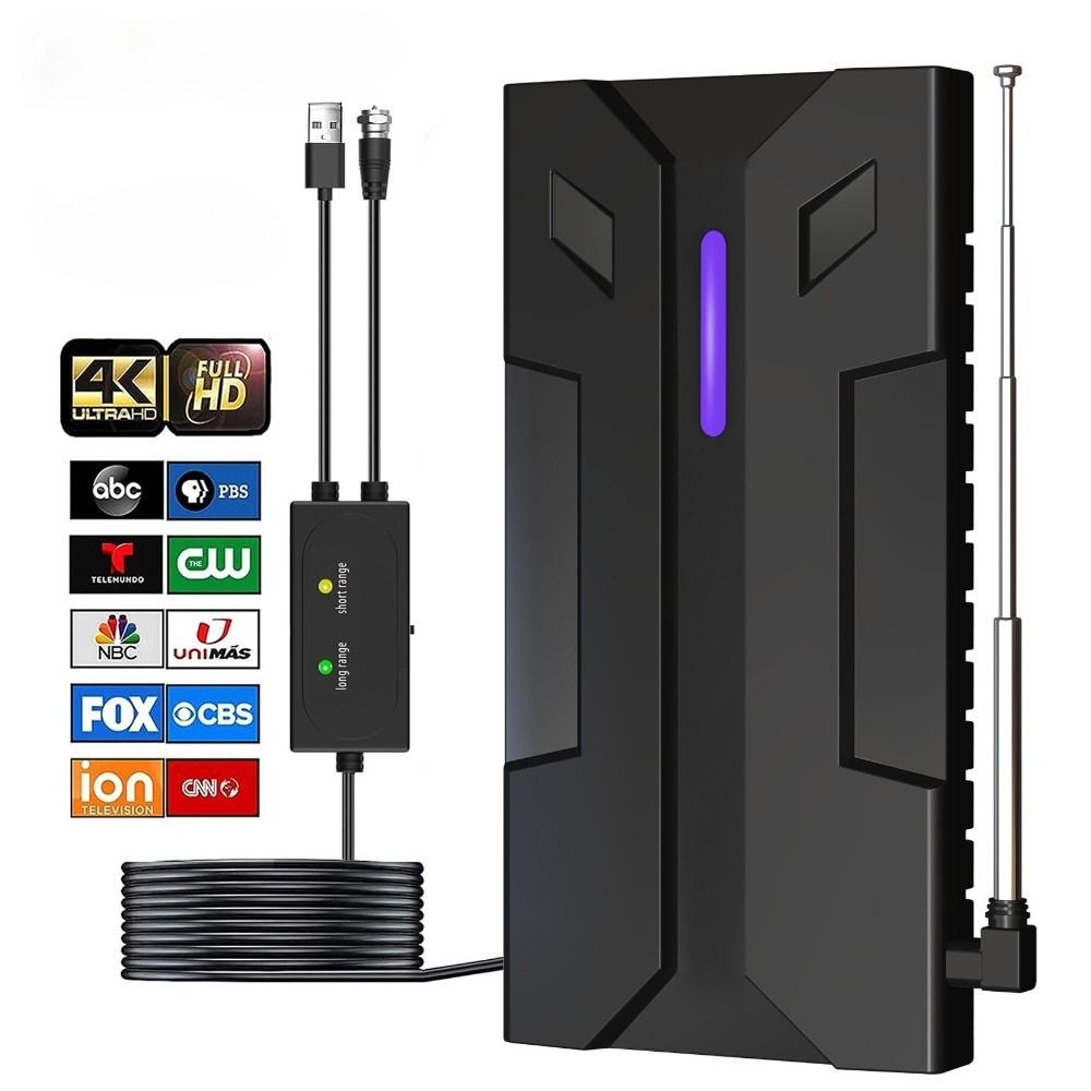 Devkitc - เสาอากาศดิจิตอล HDTV สำหรับทีวีสมาร์ท/ทีวีเก่าทุกประเภท พร้อมตัวขยายสัญญาณสำหรับรับชมช่องทีวีท้องถิ่นในร่ม รองรับ DTMB