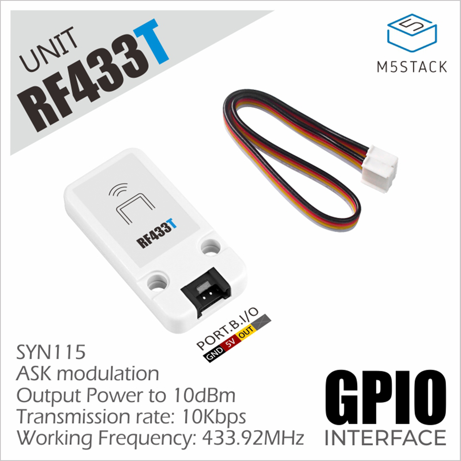 M5Stack - M5Stack เครื่องส่งสัญญาณ RF UNIT 433MHz อย่างเป็นทางการ