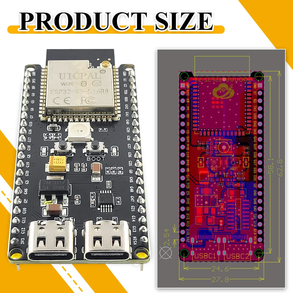 ชุดบอร์ดพัฒนา ESP32-S3-DevKitC - Esp32 S3 Devkitc 1 บทวิจารณ์และราคา