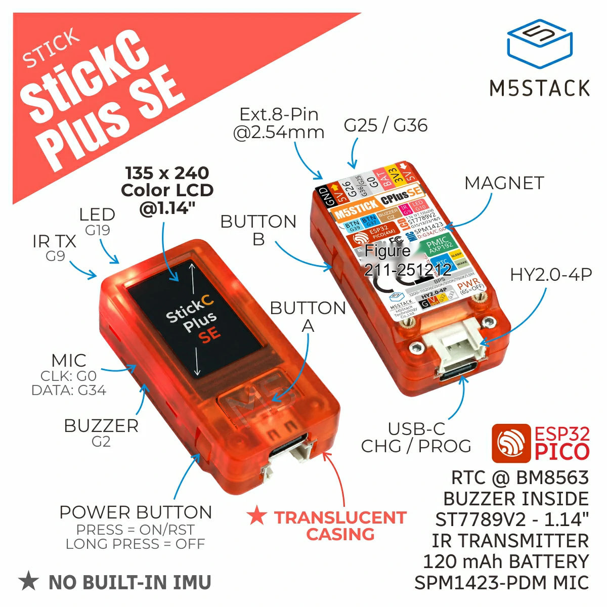 M5Stack M5StickC PLUS SE ชุดพั - M5Stickc บทวิจารณ์และราคา